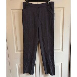 Lafayette 148 Pants 6 Womens Charcoal Gray Dotted Wool Silk Blend Pant